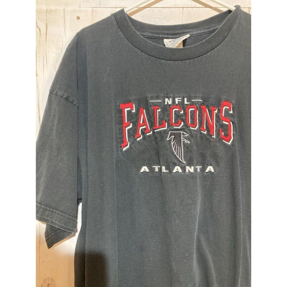 Vintage Atlanta Falcons Tee Tshirt XXL Nutmeg Mills NFL Black Embroidered Logo - Picture 2 of 6